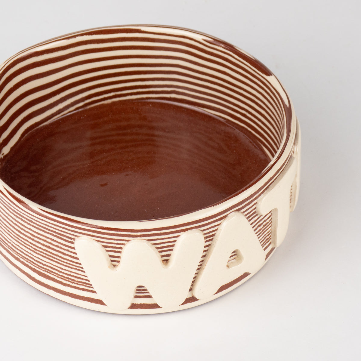 Terracotta & White Large Water Pet Bowl