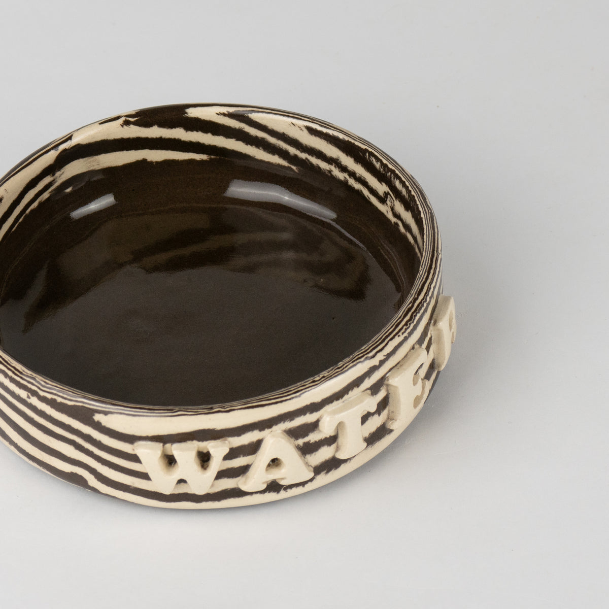 Brown & White Small Water Pet Bowl
