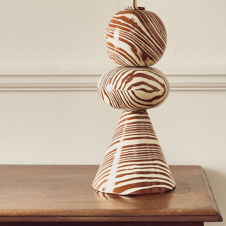 Swan Terracotta & White Table Lamp