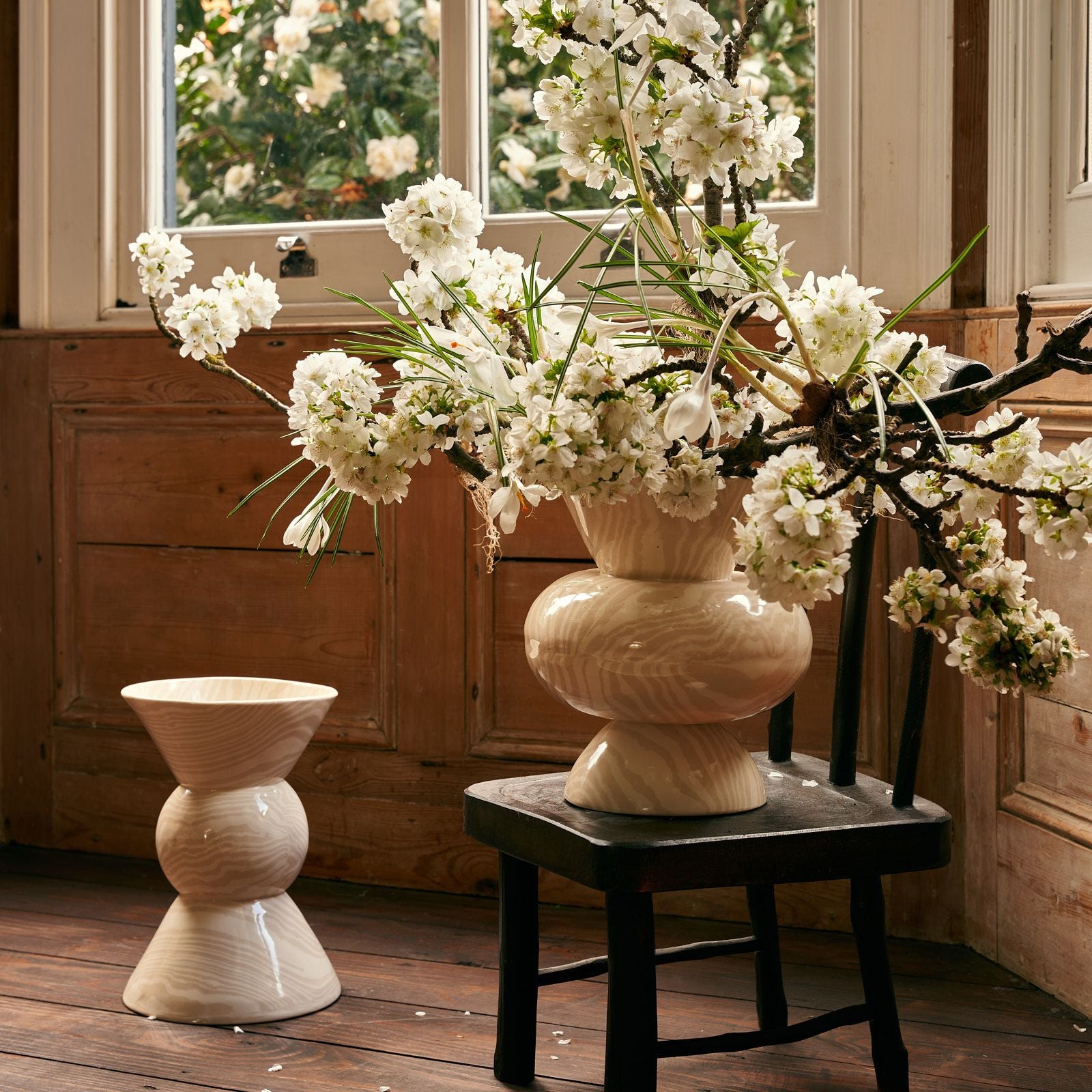 Terracotta & White Marble Hewitt Vase