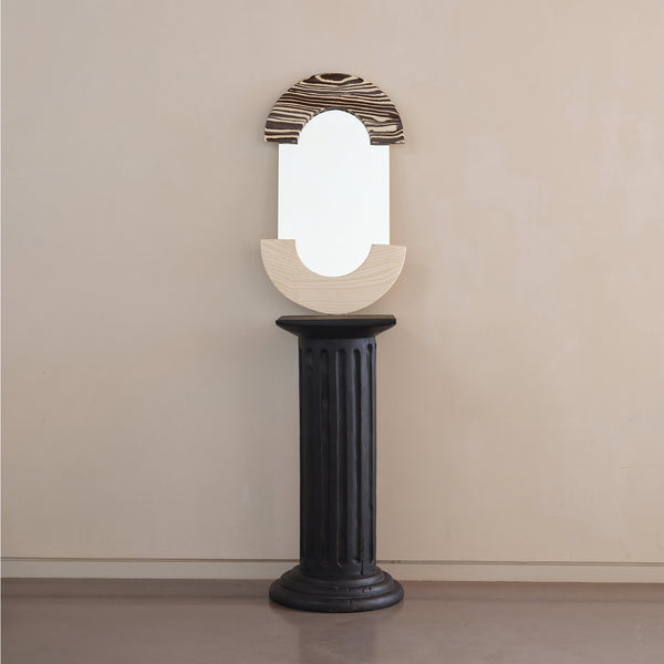 BiColoured Brown & White "LOZENGE" Ceramic Mirror