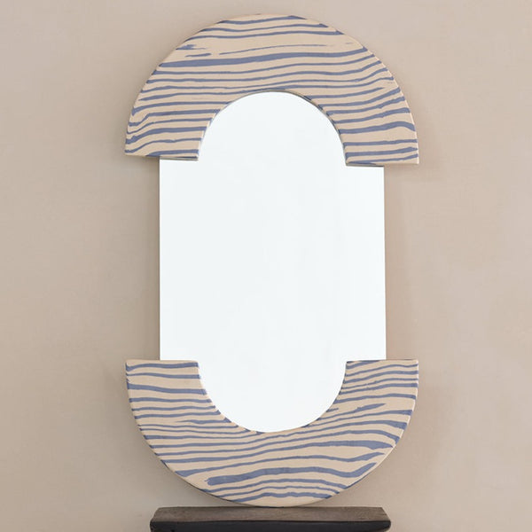 Blue & White "LOZENGE" Ceramic Mirror