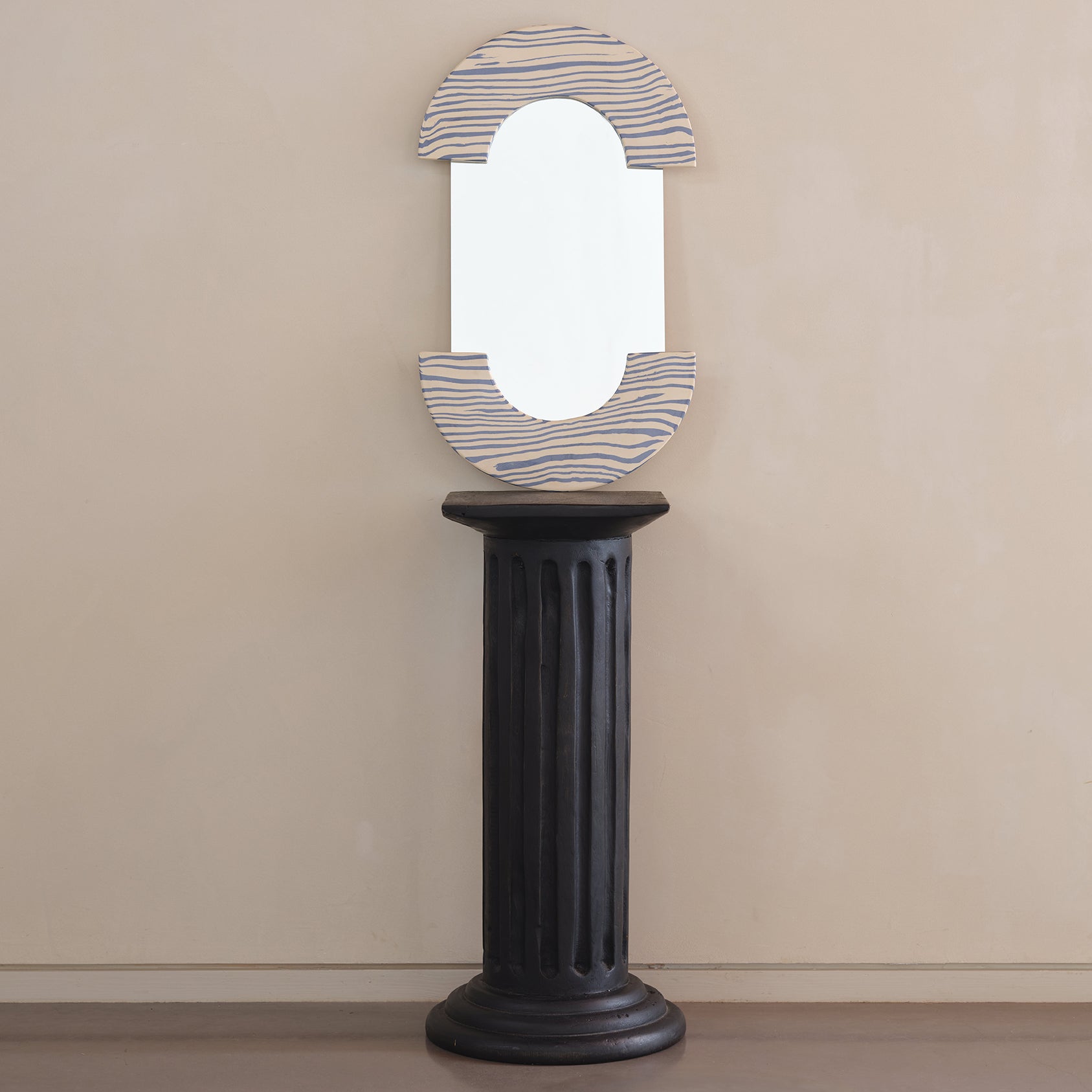 Blue & White "LOZENGE" Ceramic Mirror