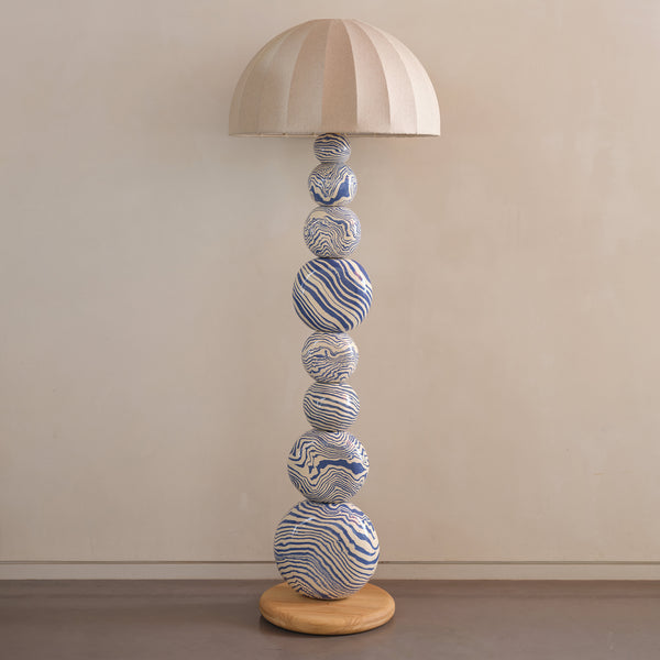 Blue & White Ceramic "TALL" Floor Lamp