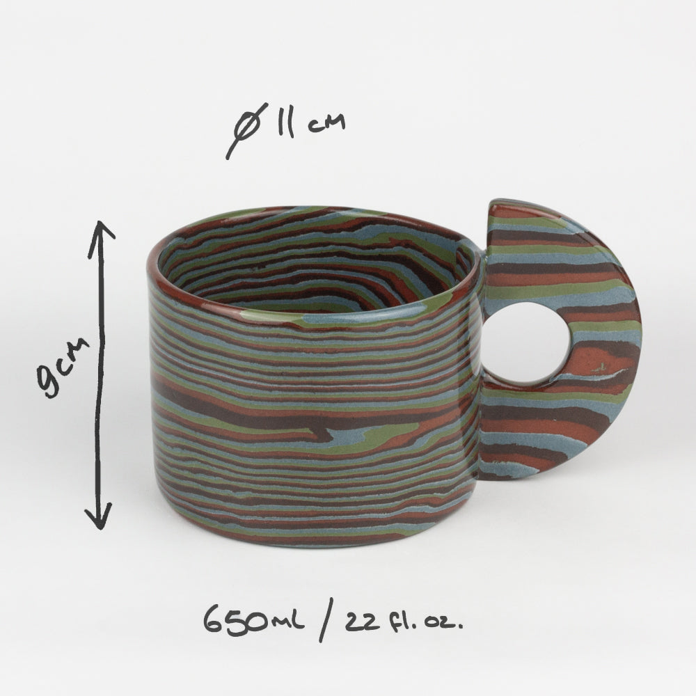 Four Multi-Colour Large Marble Mug