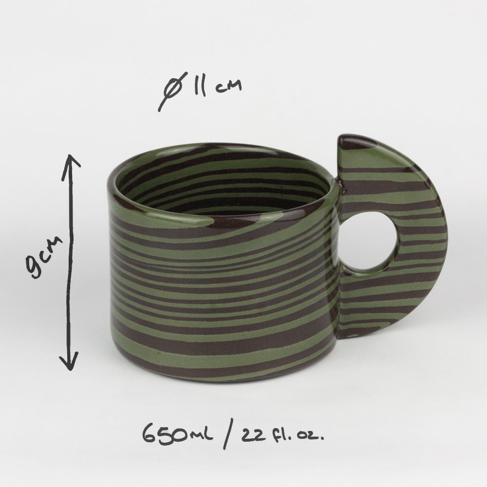 Green & Brown Large Marble Mug