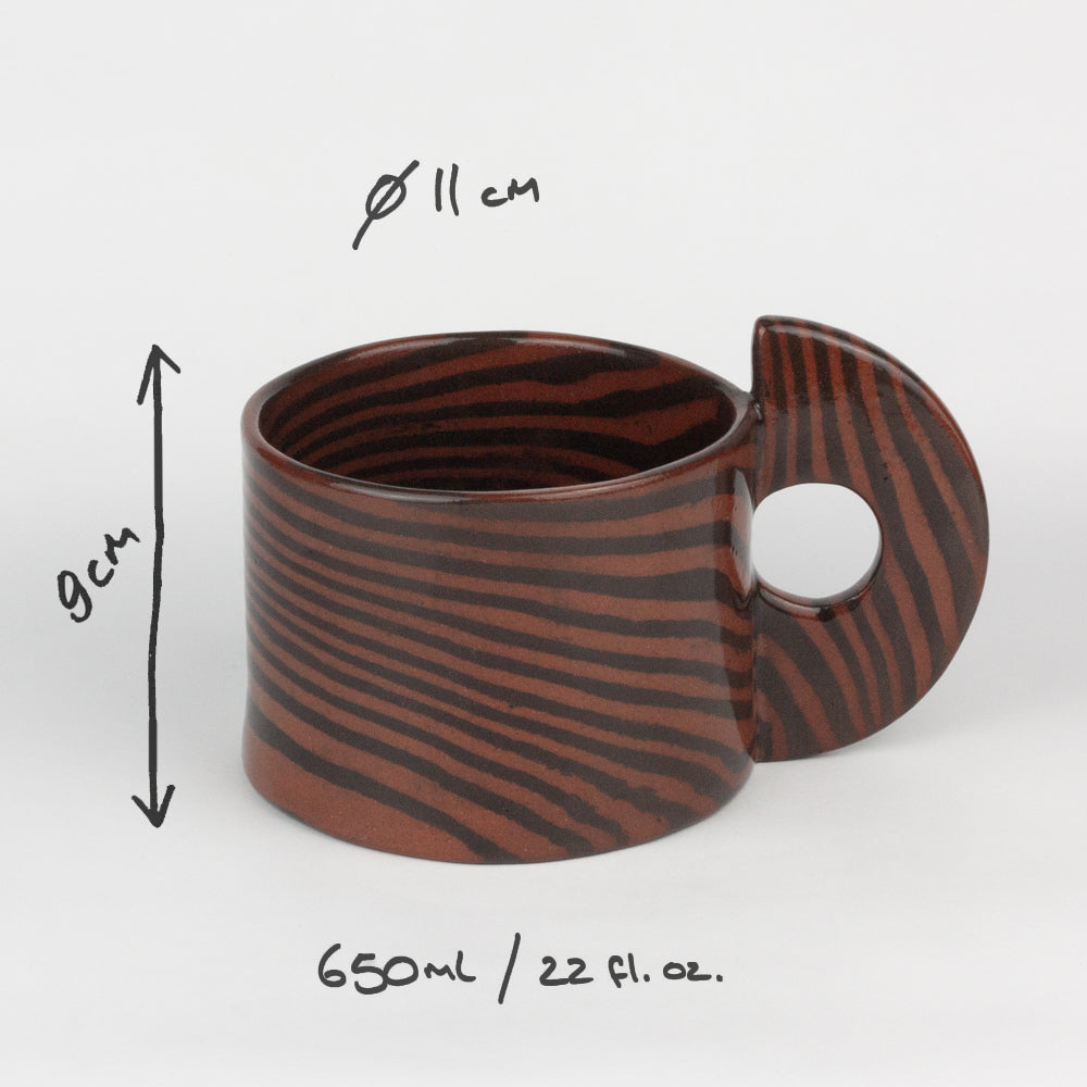 Terracotta & Brown Large Marble Mug