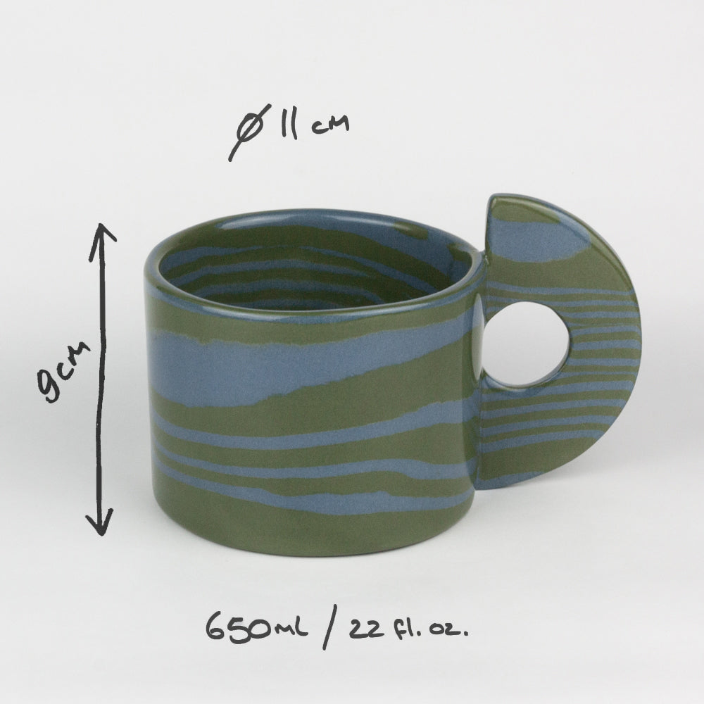 Green & Blue Large Marble Mug