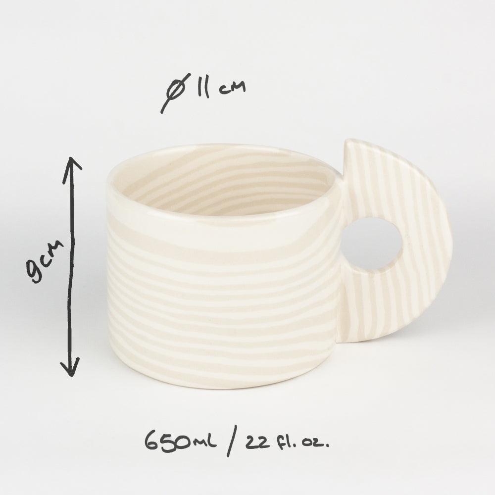 Oatmeal & White Large Marble Mug