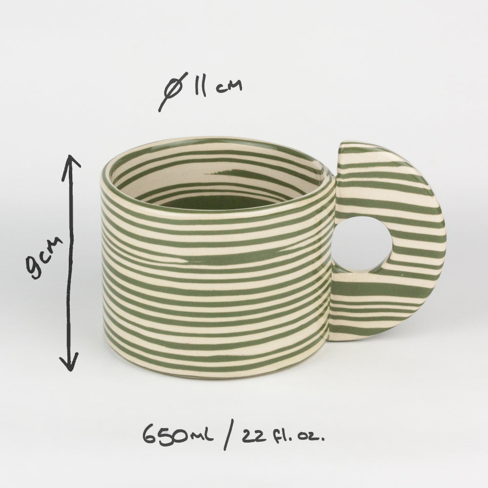 Green & White Large Marble Mug