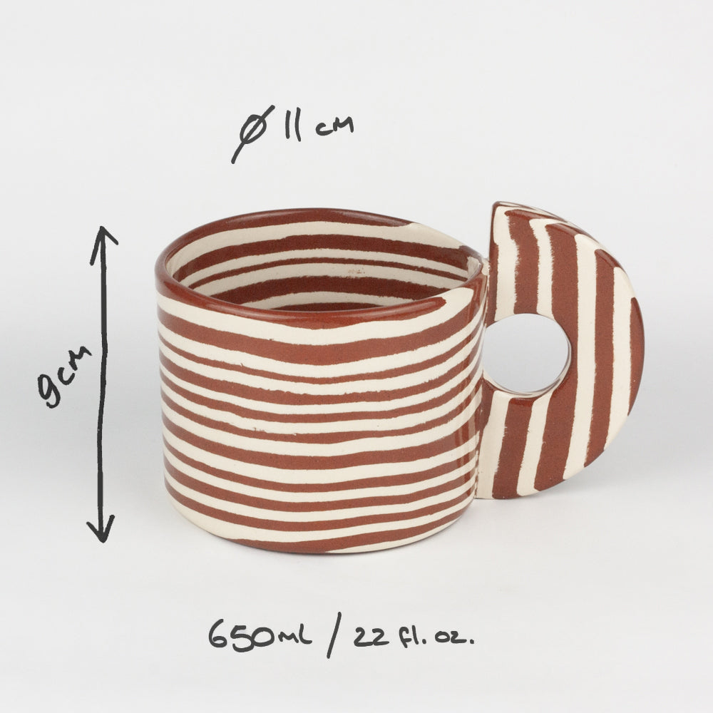 Terracotta & White Large Marble Mug