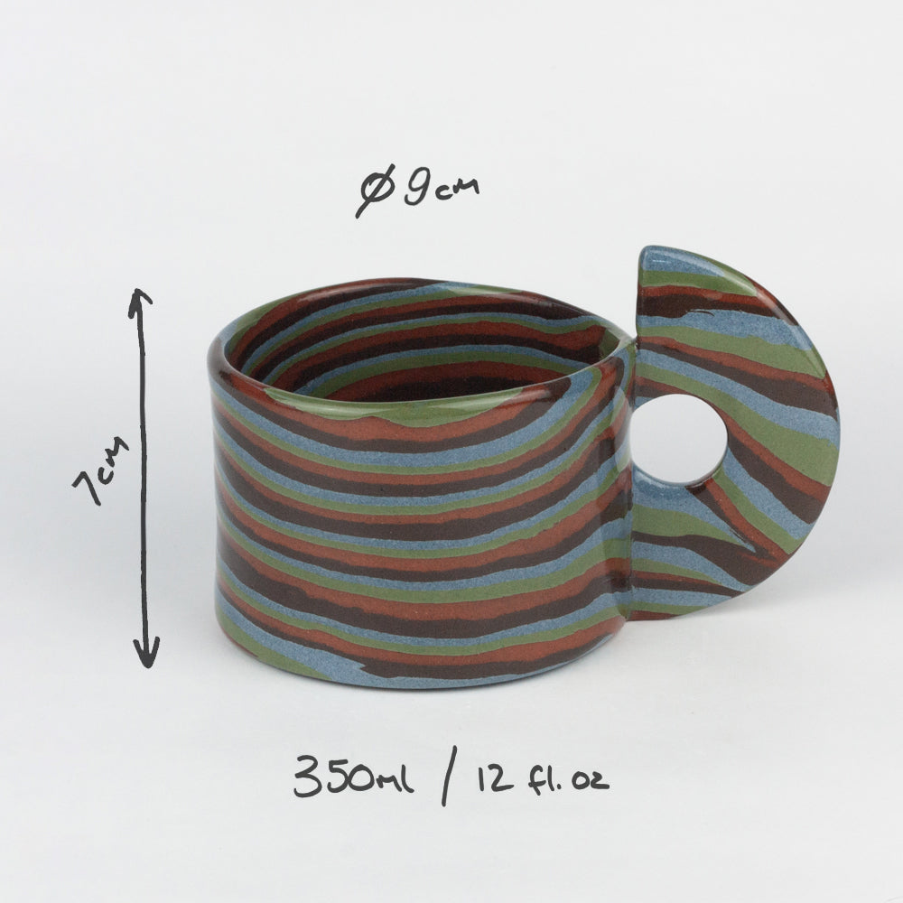 Four Multi-Colour Marble Mug