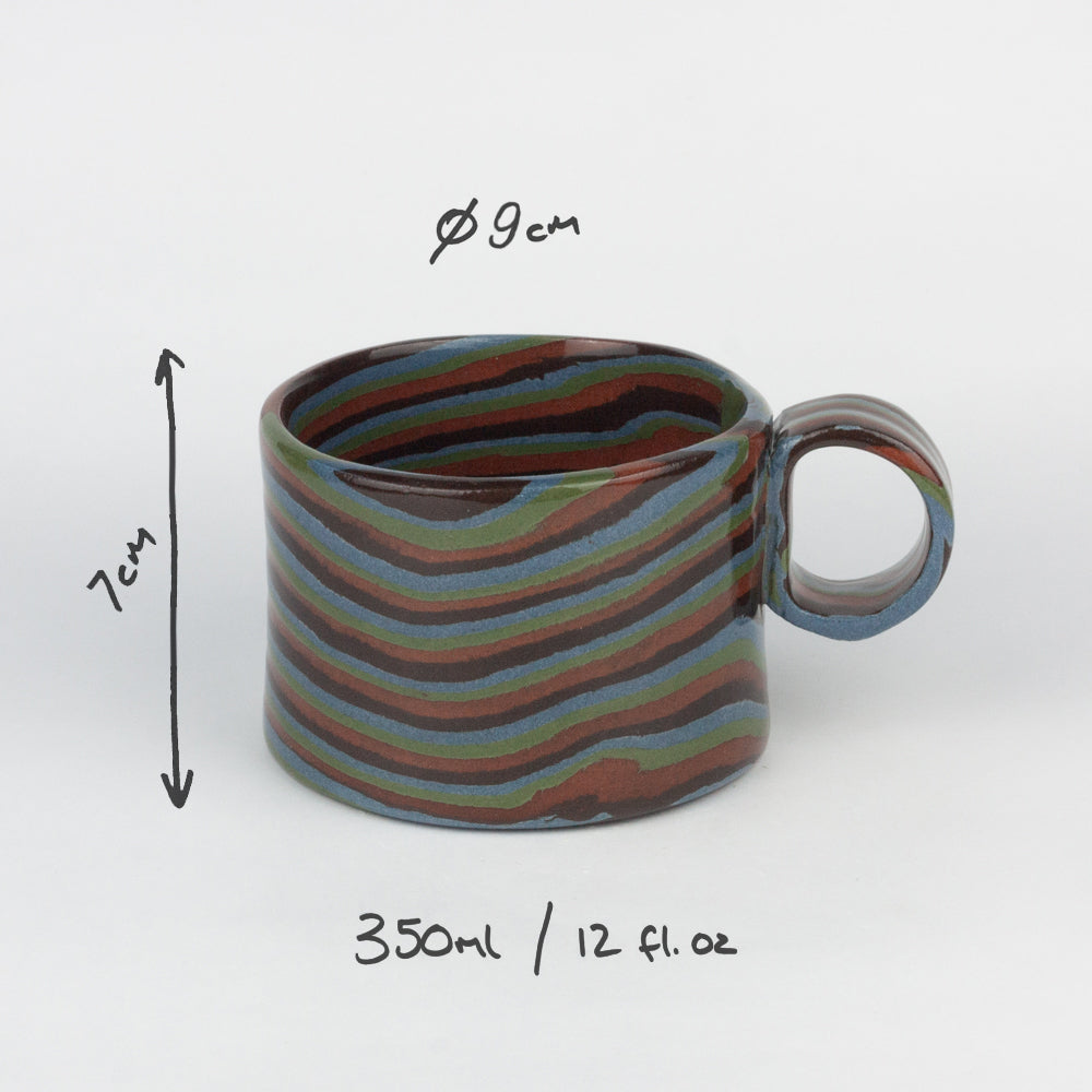 Four Multi-colour Marble Hug Mug