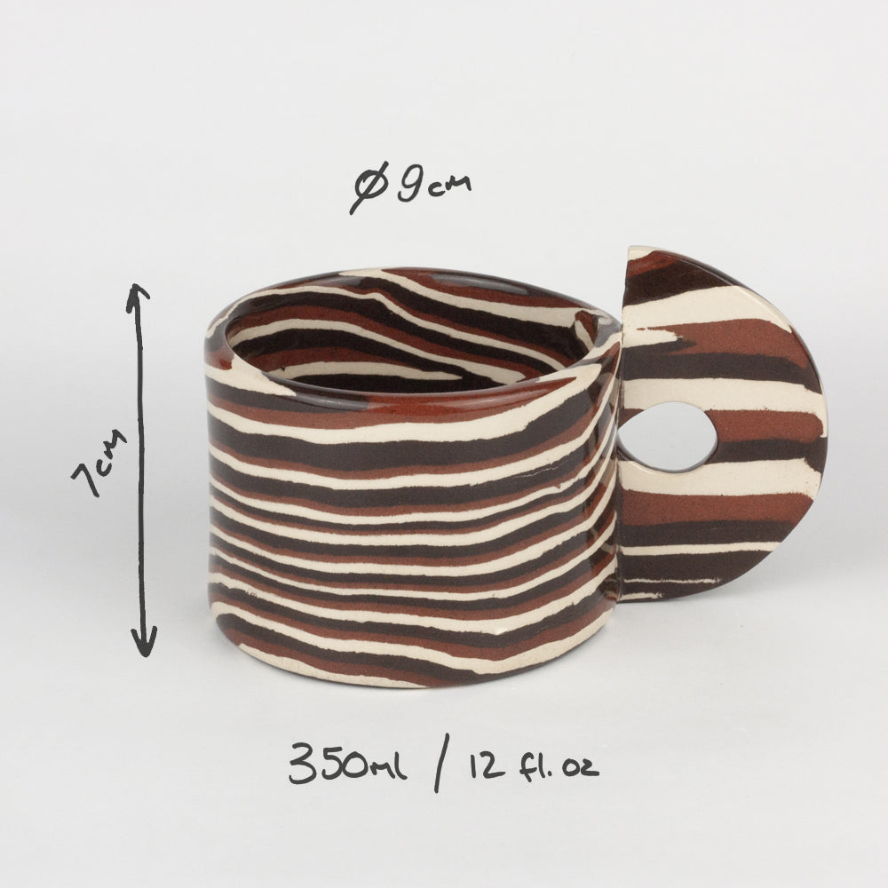 Terracotta, Brown & White Marble Mug