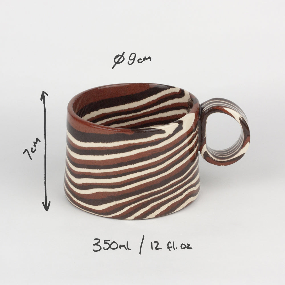 Terracotta, Brown & White Marble Hug Mug