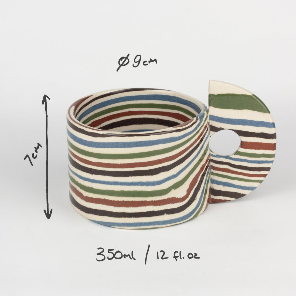 Five Multi-Colour Marble Mug