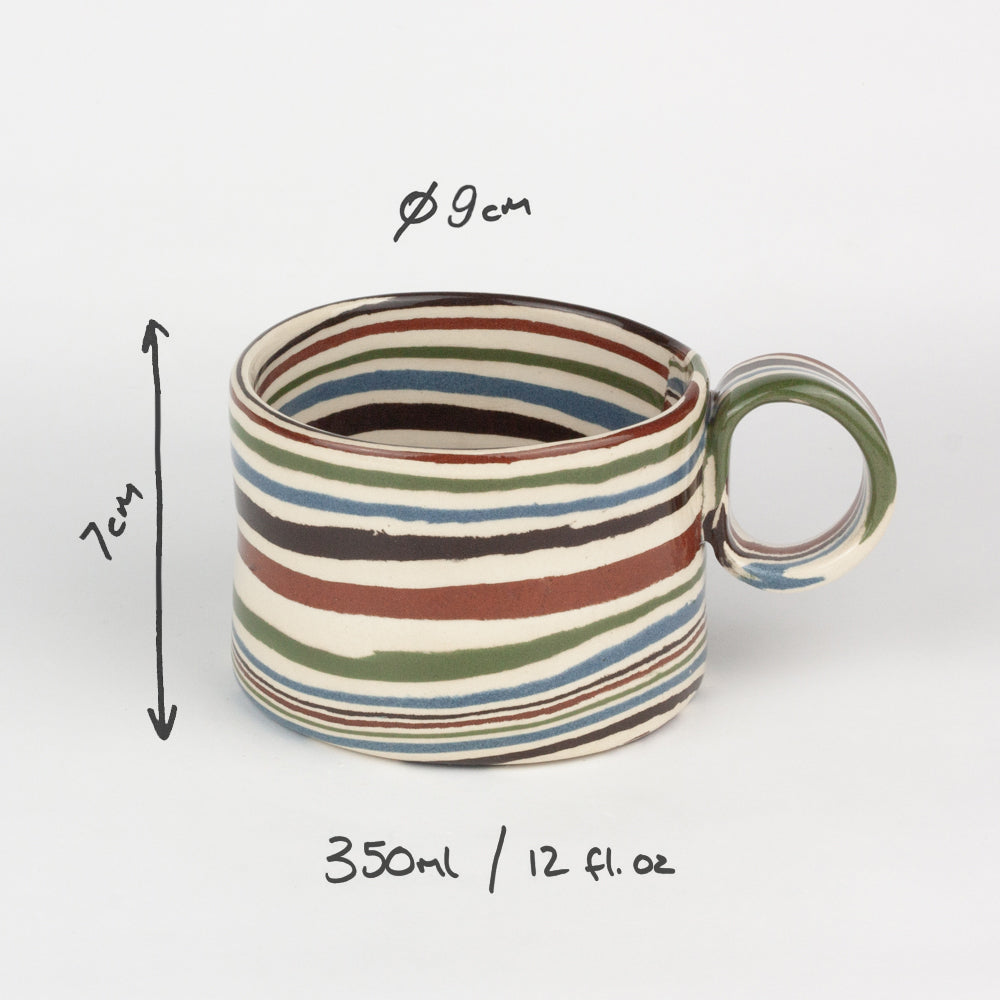 Five Multi-Colour Marble Hug Mug