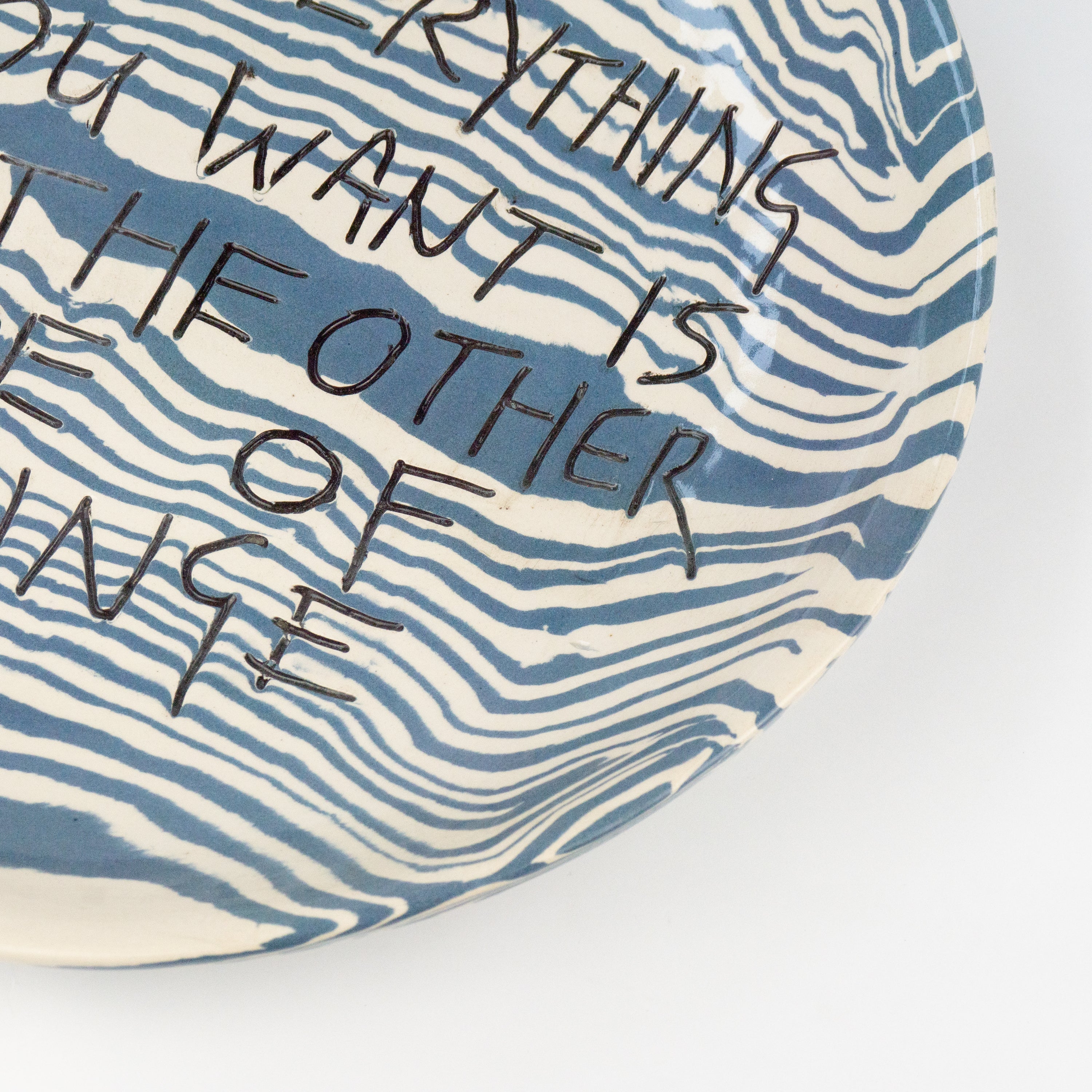 Blue & White Medium 'CRINGE' wall hanging plate