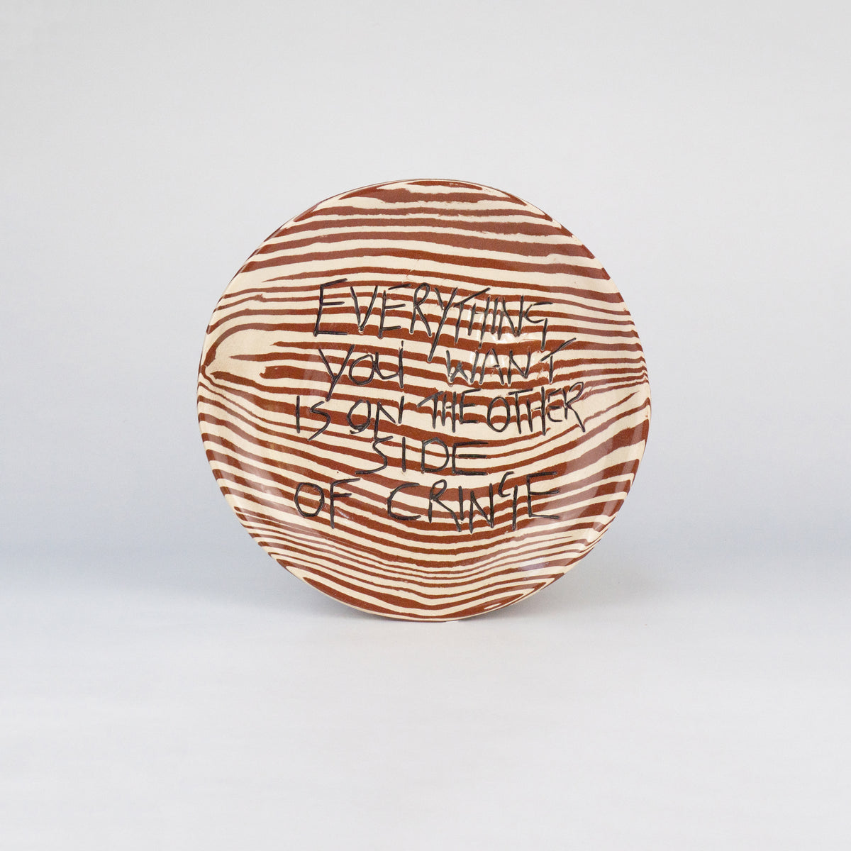 Terracotta & White Small 'CRINGE' wall hanging plate