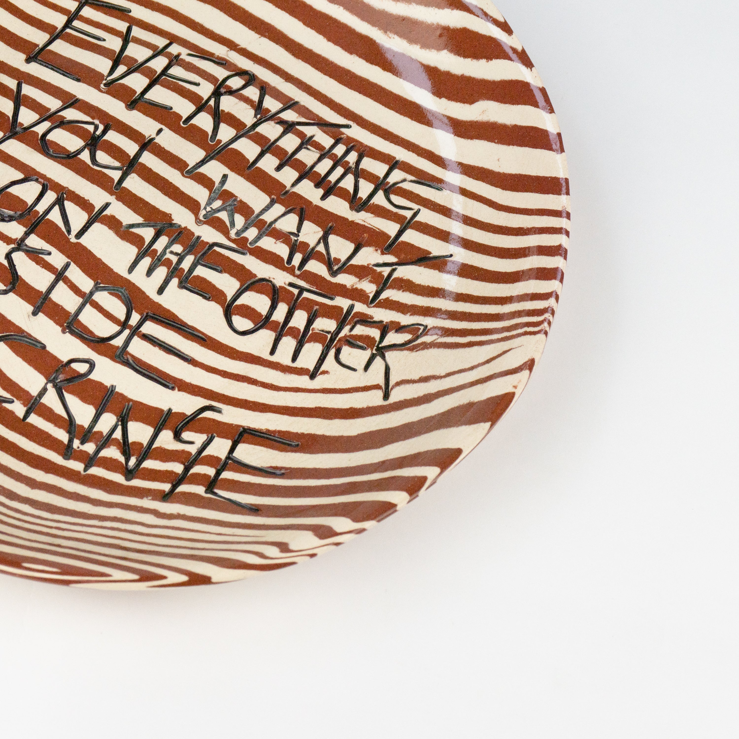 Terracotta & White Small 'CRINGE' wall hanging plate