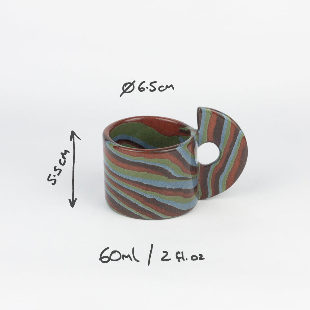 Four Multi-Colour Marble Espresso Mug