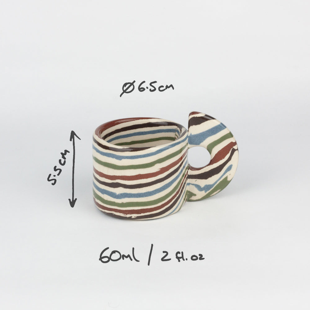 Five Multi-Colour Marble Espresso Mug