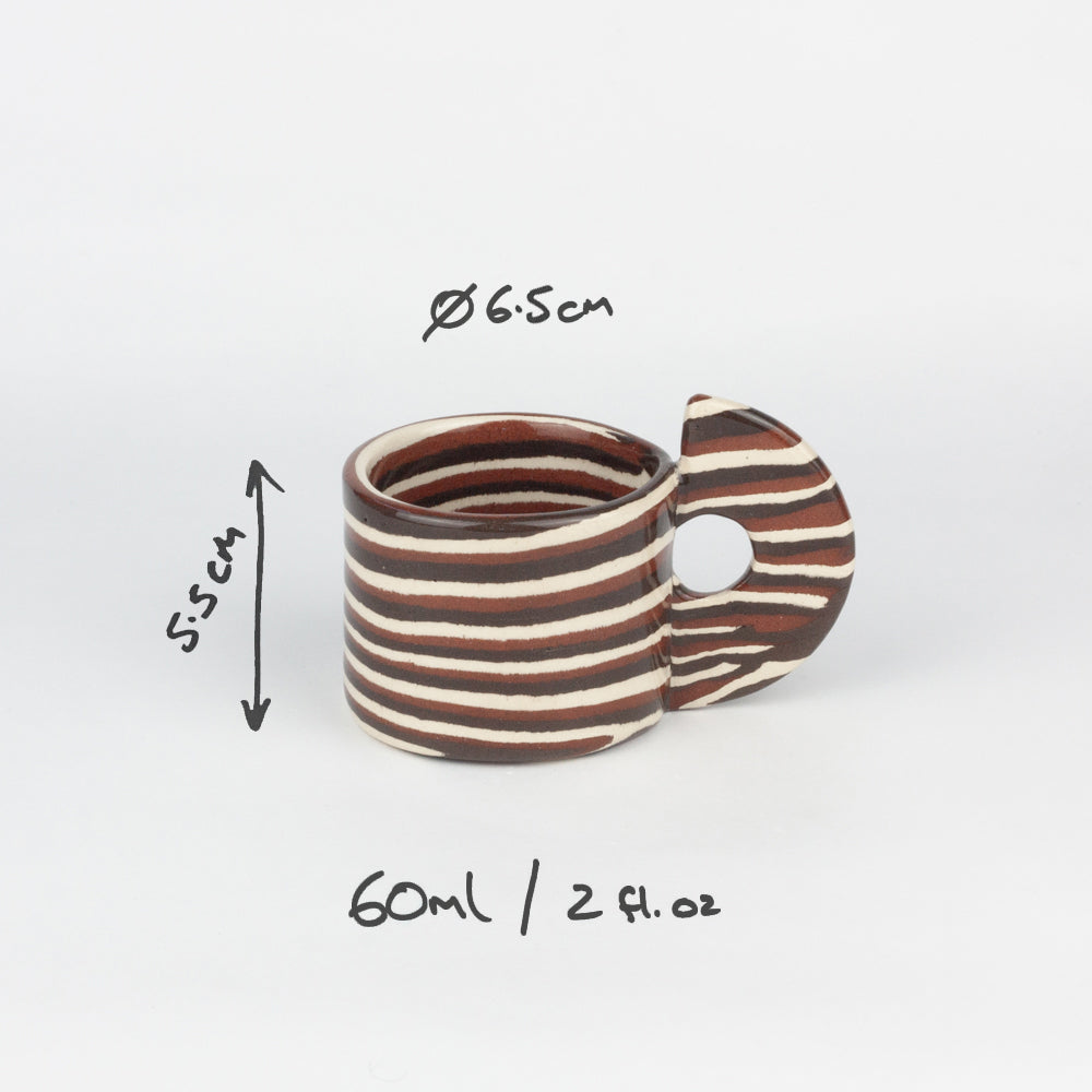 Terracotta, Brown & White  Marble Espresso Mug