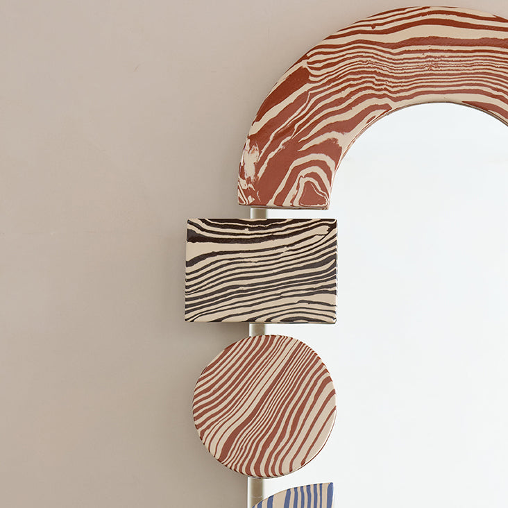 Multi-Coloured "FLOOR" Large Rectangle Ceramic Mirror