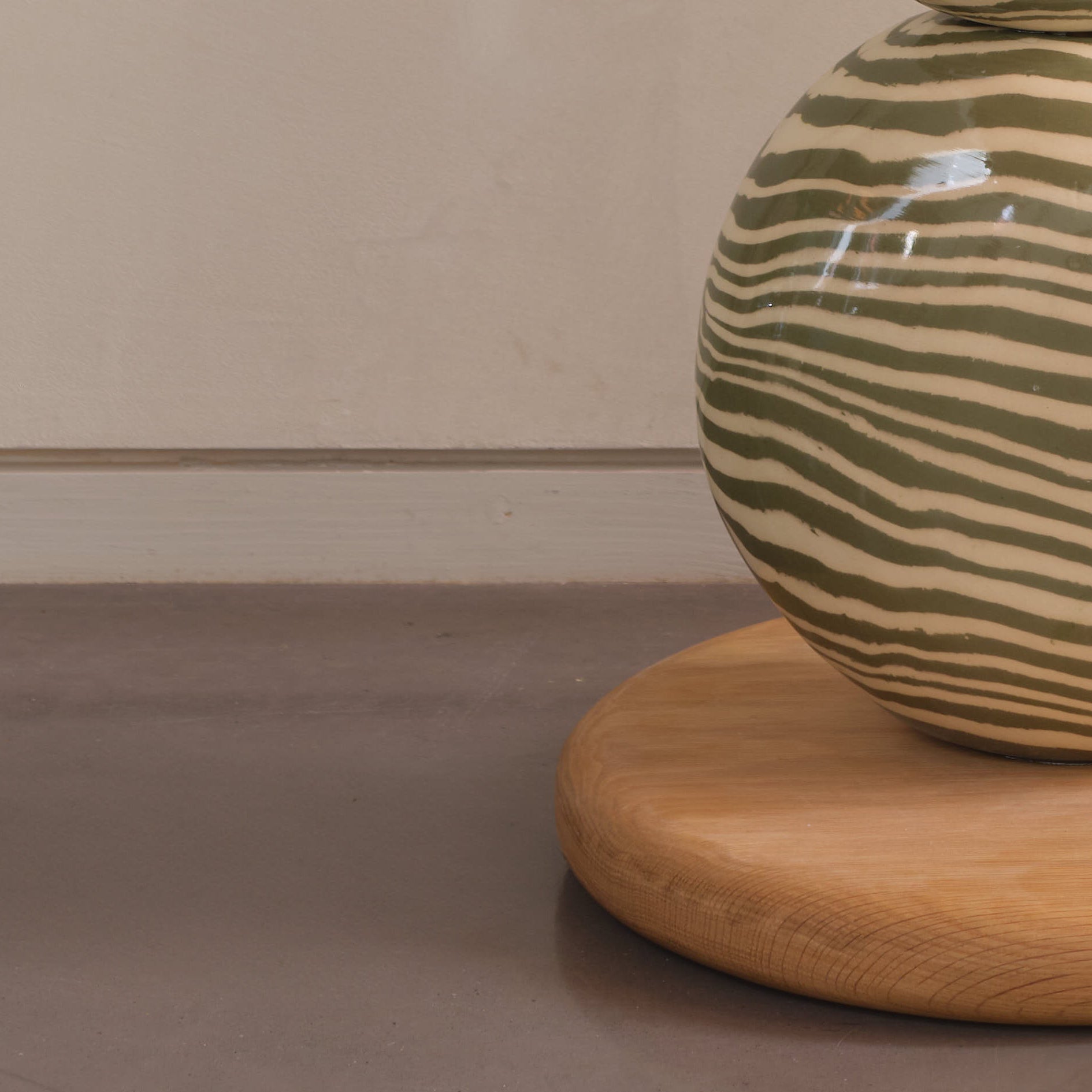 Green & White Ceramic "TALL" Floor Lamp