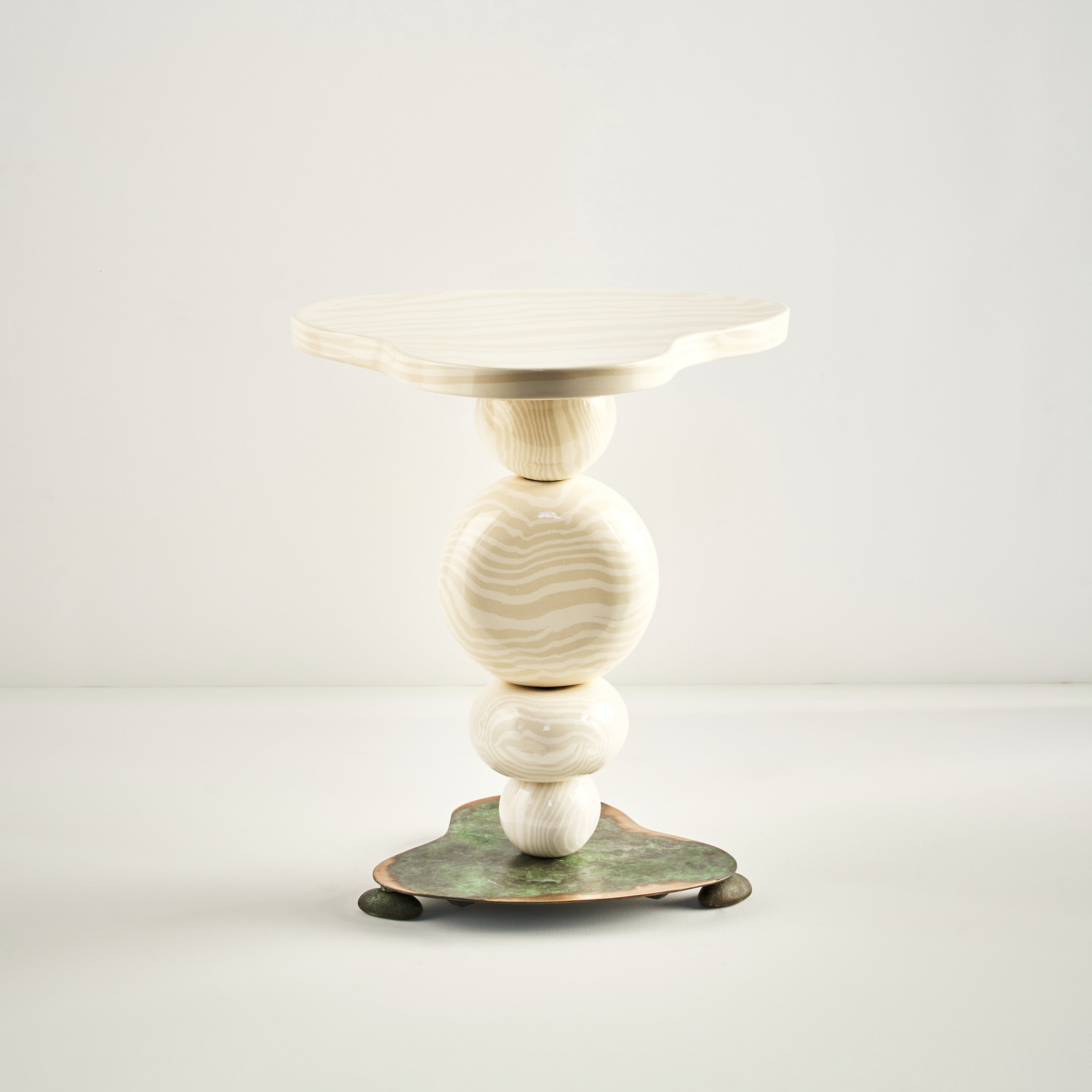 Oatmeal & White Alto Side Table