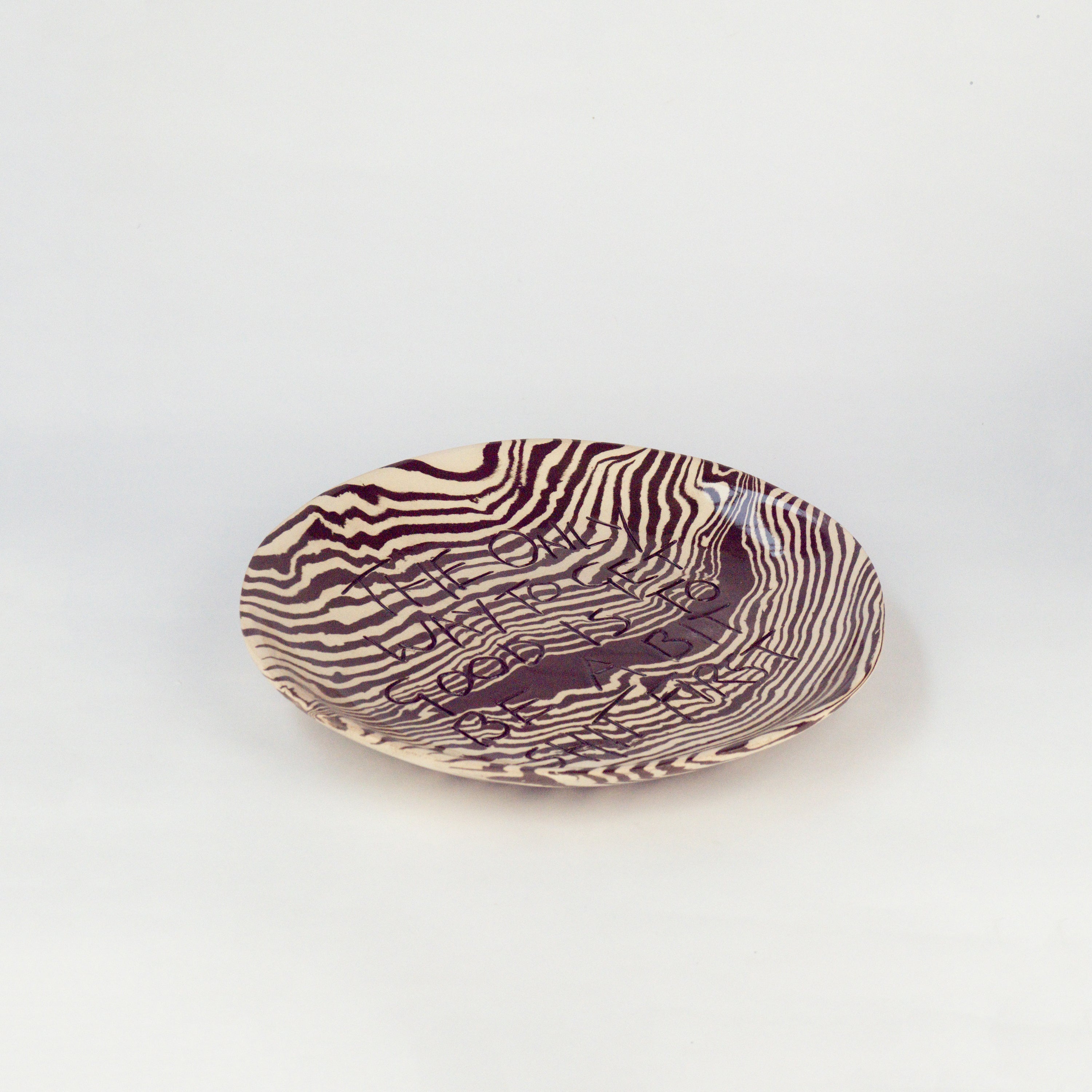 Brown & White Small 'TO GET GOOD' wall hanging plate