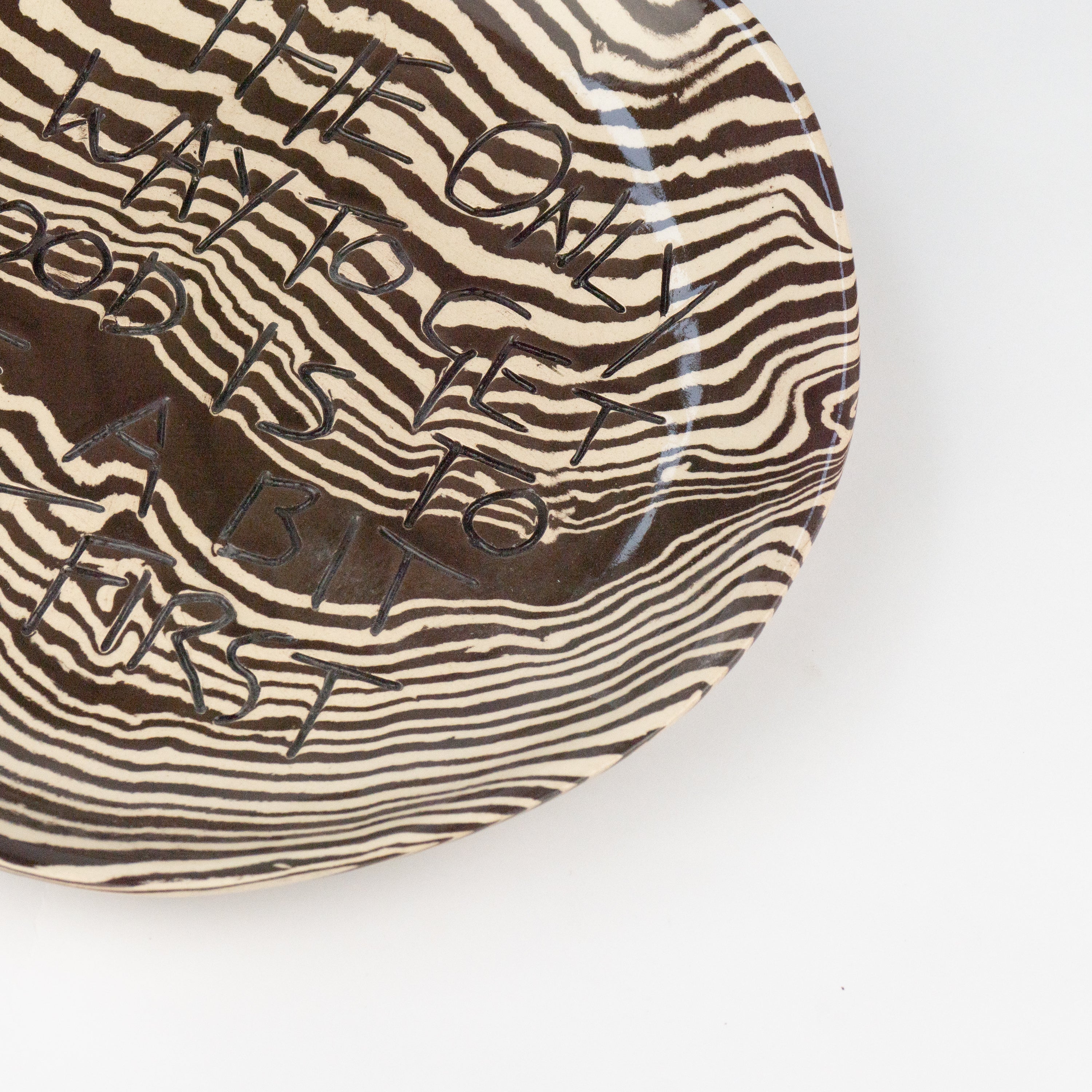 Brown & White Small 'TO GET GOOD' wall hanging plate