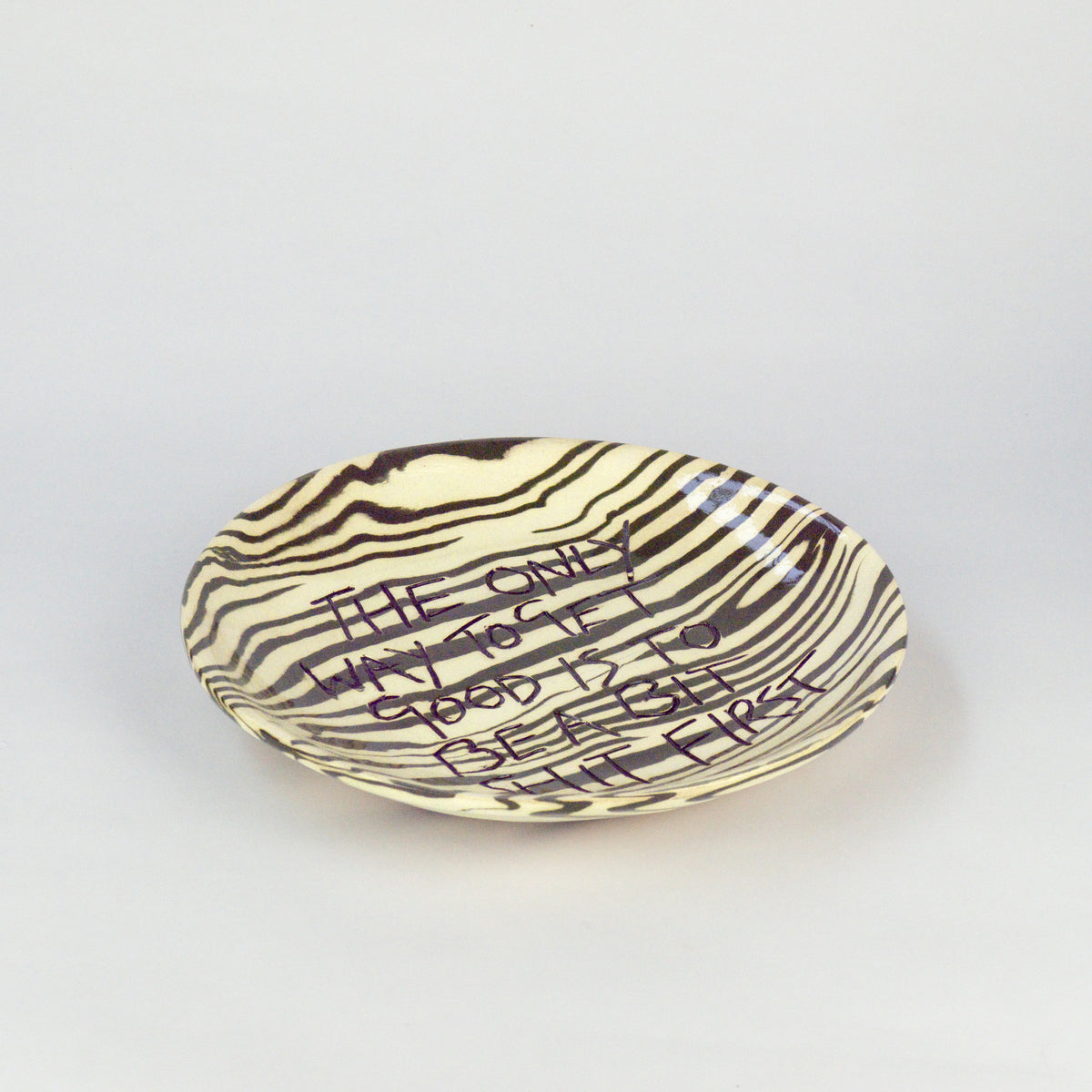 Green & White Medium 'TO GET GOOD' wall hanging plate