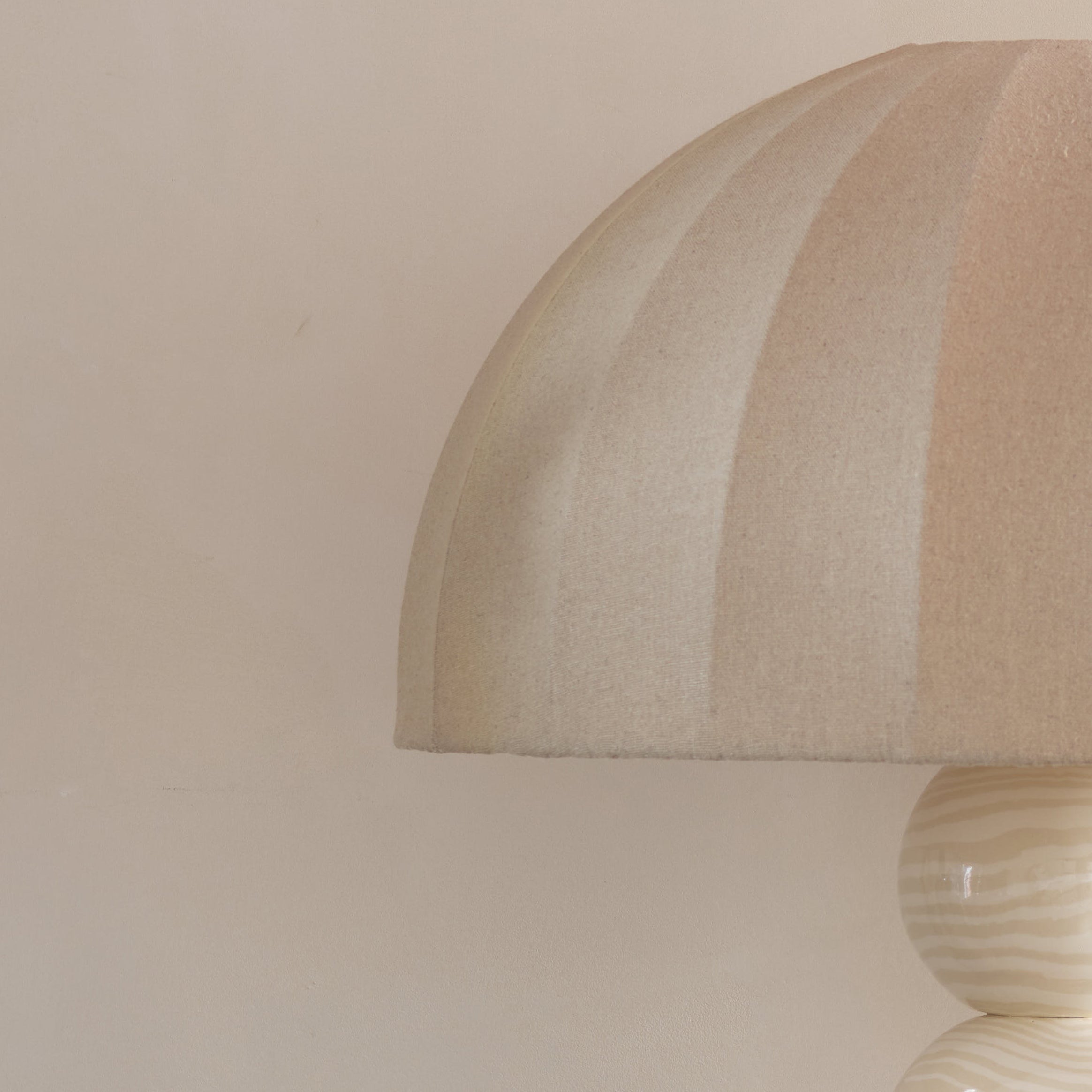 Oatmeal & White Ceramic "TABLE" Table Lamp