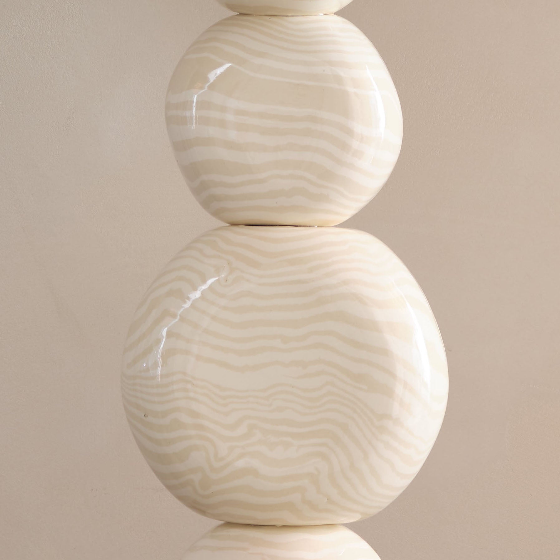 Oatmeal & White Ceramic "TABLE" Table Lamp