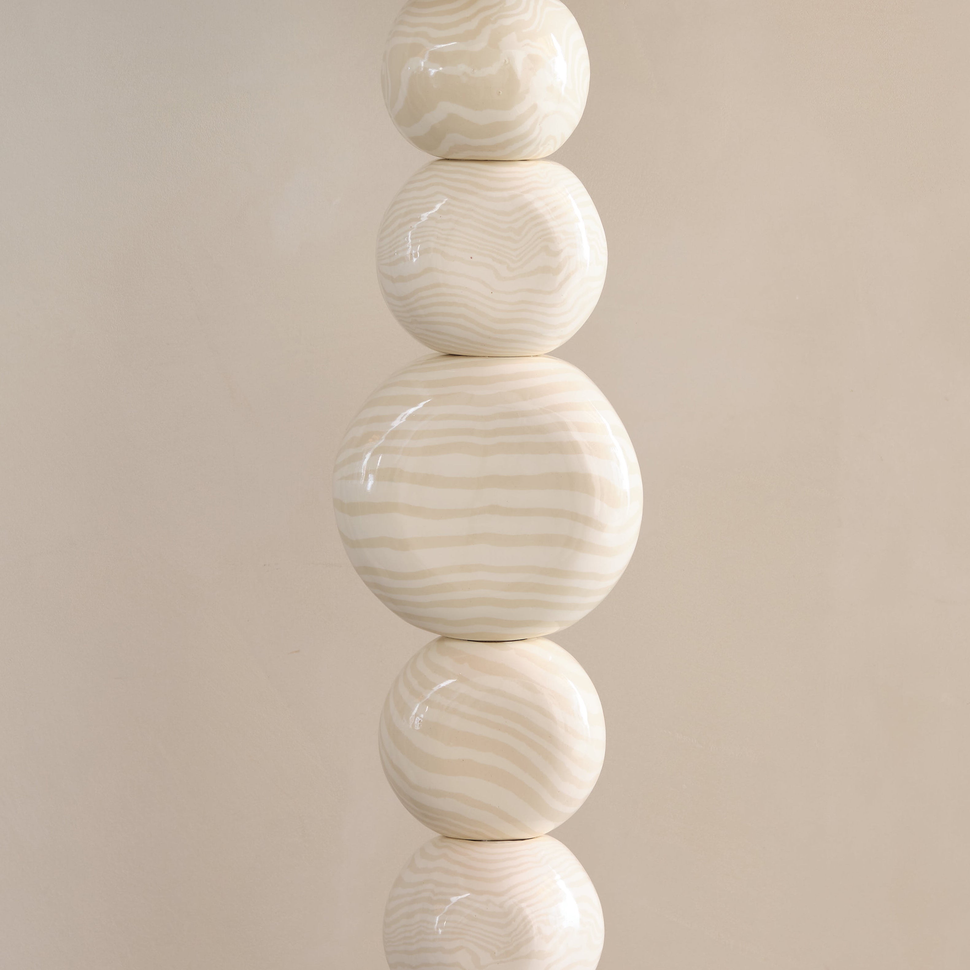 Oatmeal & White Ceramic "TALL" Floor Lamp