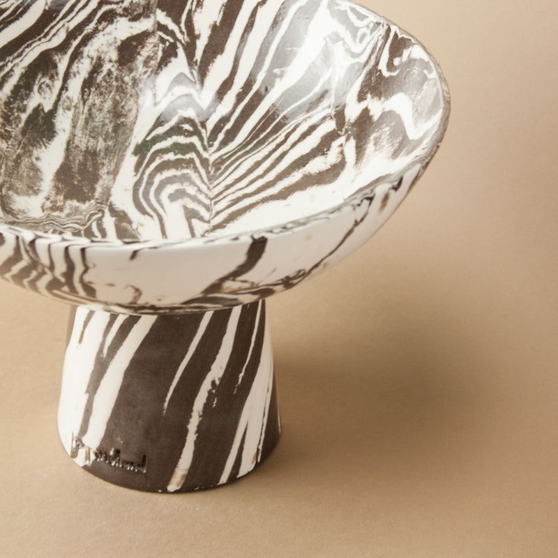Brown & White Medium Chalice Bowl