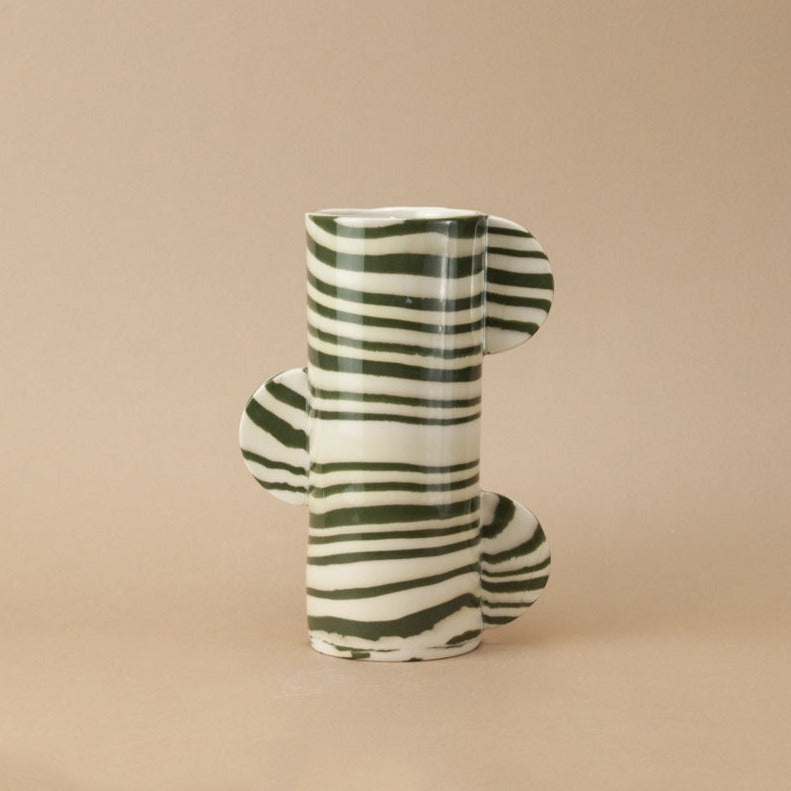 Green & White Mini Great Hey Vase