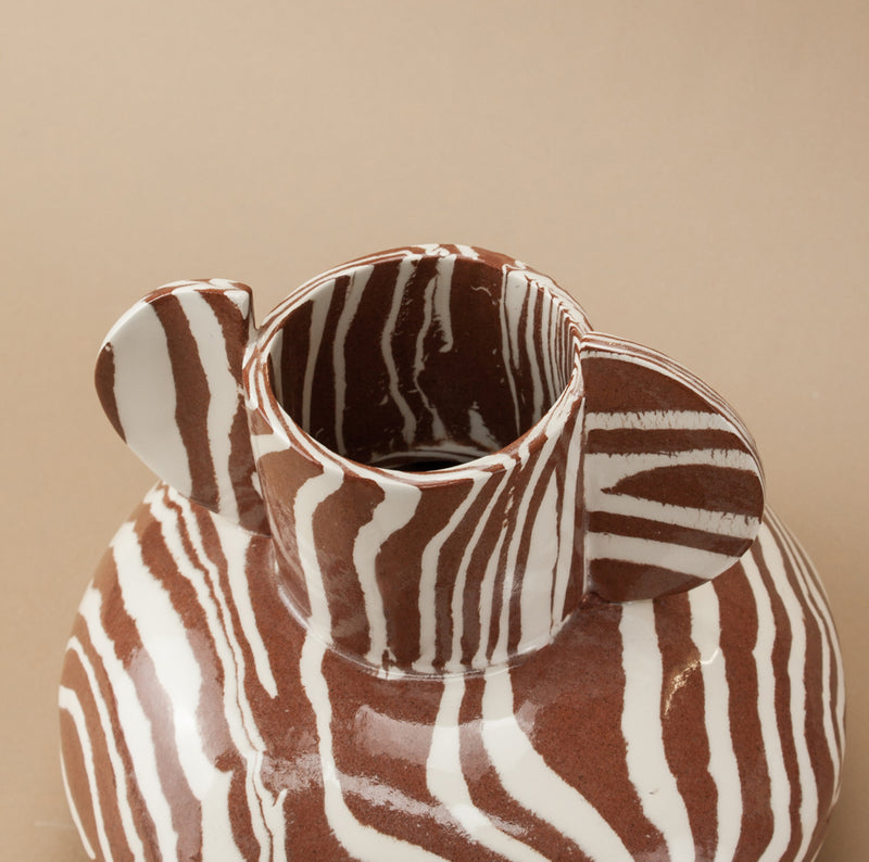 Terracotta & White Tudor Vase