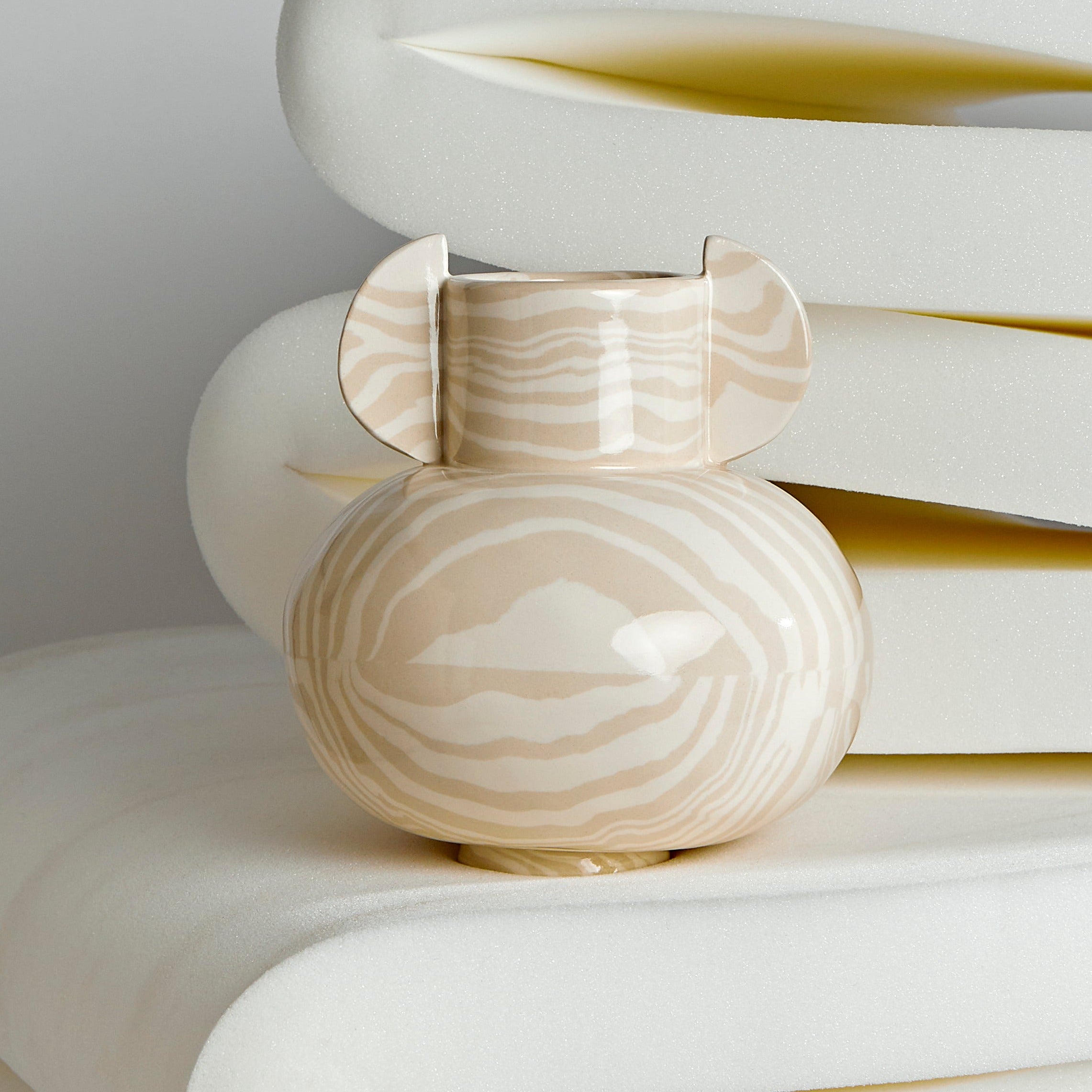 Oatmeal & White Mini Tudor Vase