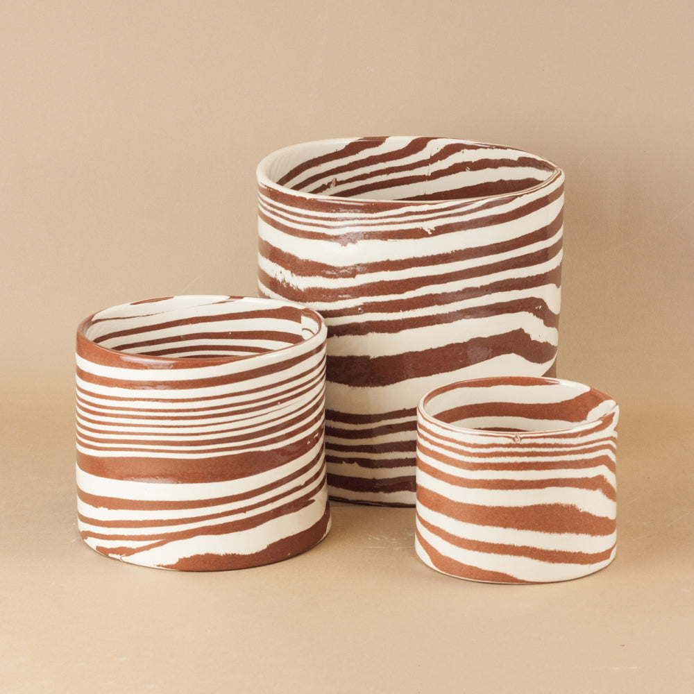 Terracotta & White Planter