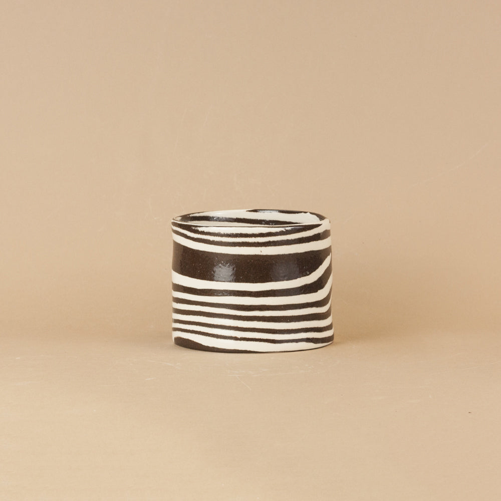 Small Brown & White Planter