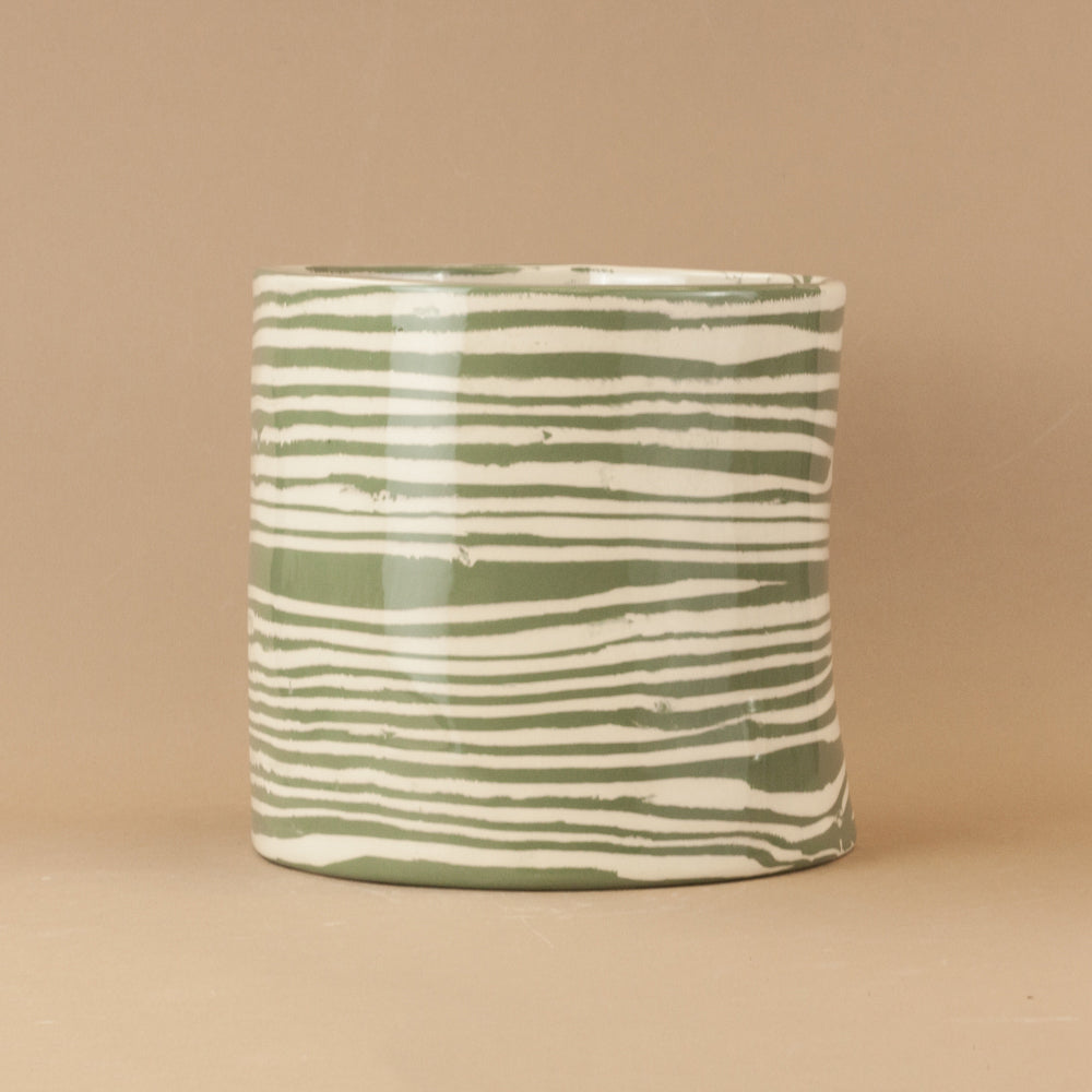 Giant Green & White Planter