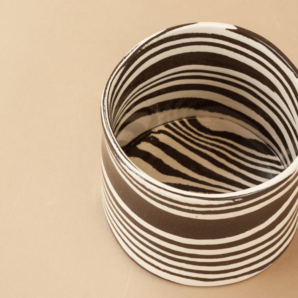 Small Brown & White Planter