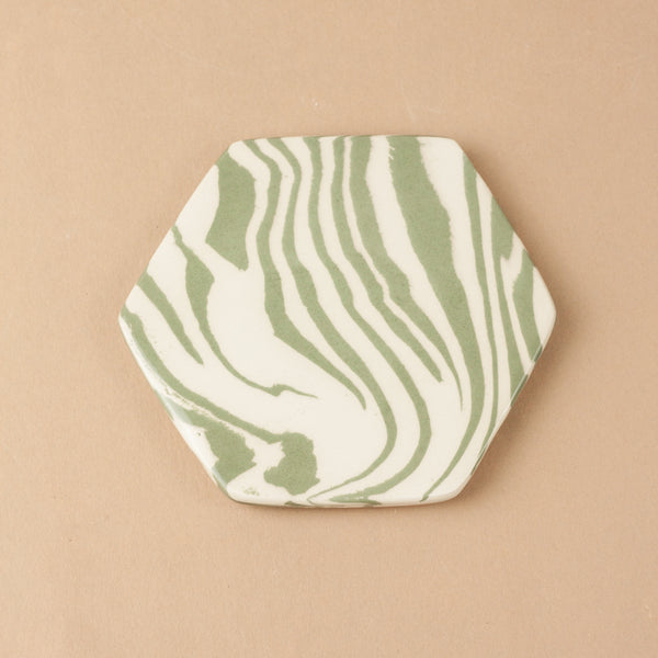 Green and White Coaster
