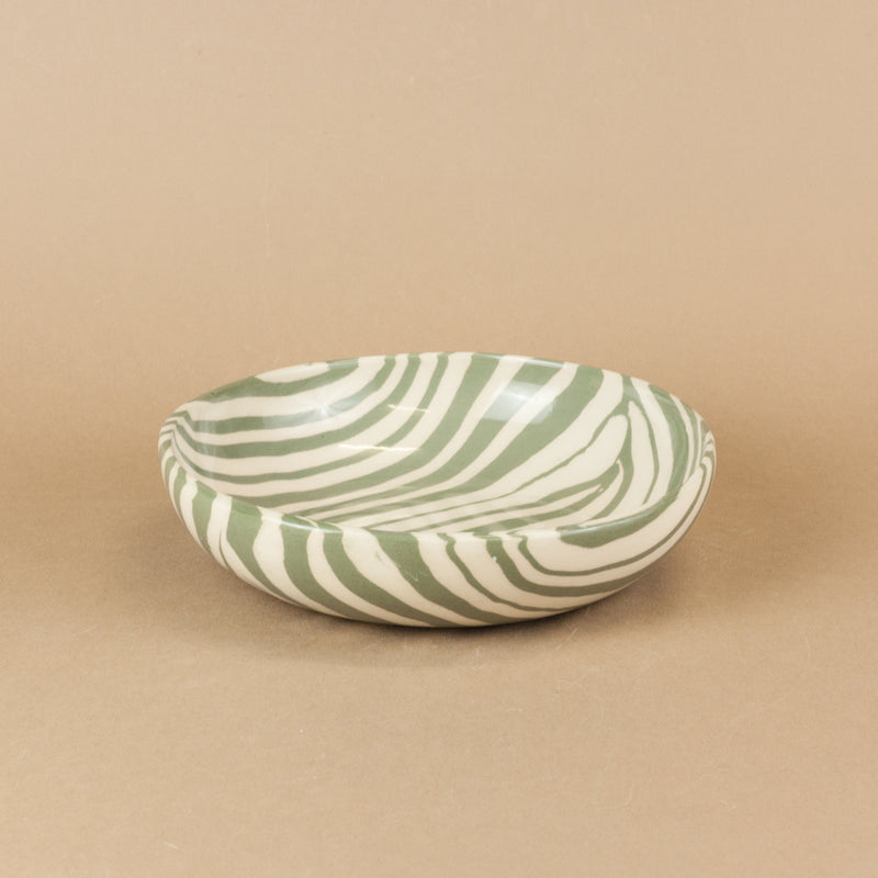 Green & White Marble Pasta Bowl