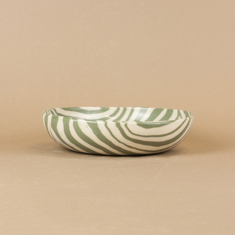 Green & White Marble Pasta Bowl