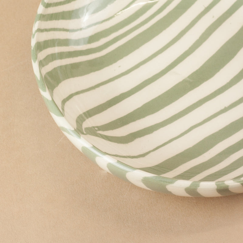 Green & White Marble Pasta Bowl