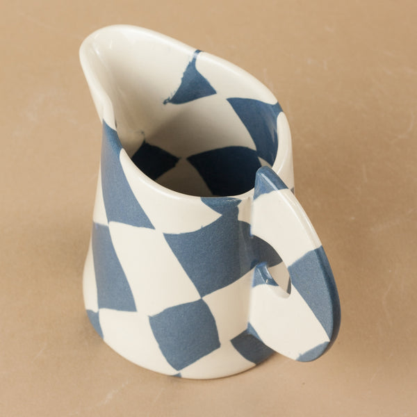 Blue & White Checkerboard Milk Jug