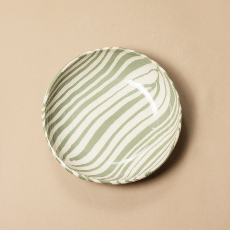 Green & White Marble Pasta Bowl